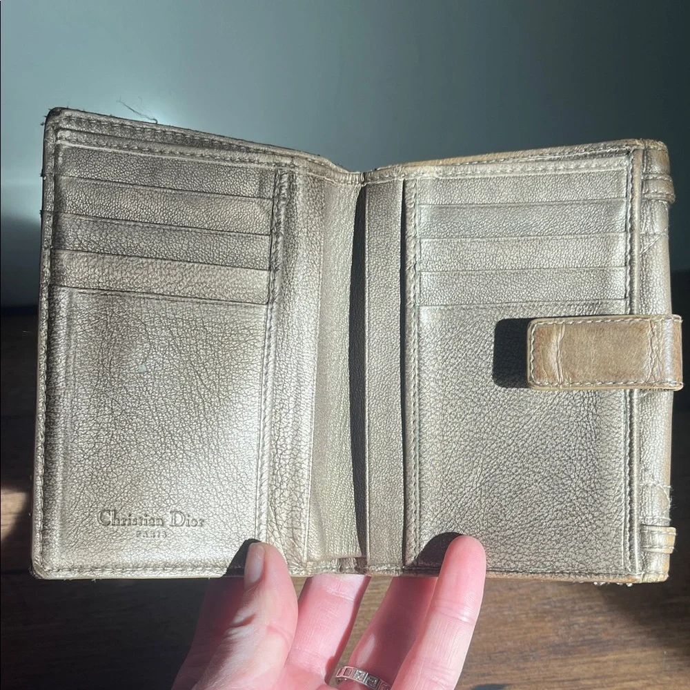 Christian Dior Tan Quilted Leather Wallet